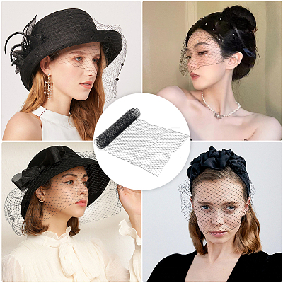 Big Eye Mesh Polyester Organza Veil DIY-WH0028-94A-1