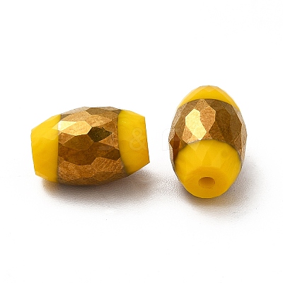 Opaque Electroplate Glass Beads EGLA-H003-02G-03-1
