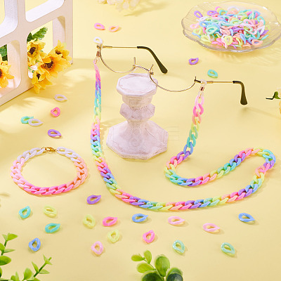 700Pcs Opaque Acrylic Linking Rings MACR-TA0002-86-1