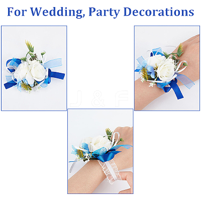 2Pcs Silk Cloth Wrist Corsage AJEW-CP0009-44-1