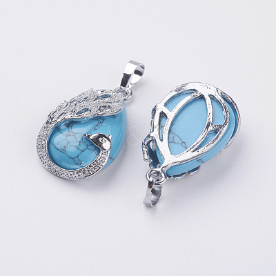Synthetic Turquoise Pendants G-E442-04A-1