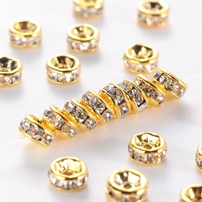 Brass Rhinestone Spacer Beads RB-A014-Z4mm-01G-NF-1