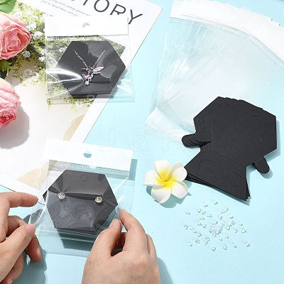 40Pcs Paper Jewelry Display Cards CDIS-FS0001-32A-1