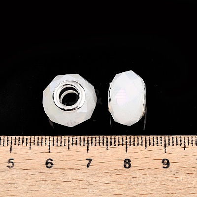 Imitation Jade Glass European Beads GPDL-N004-B14mm-A01-1