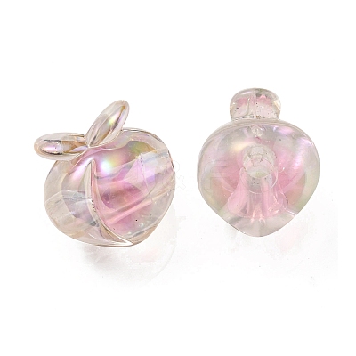 UV Plating Rainbow Iridescent Acrylic Beads OACR-F004-02H-1