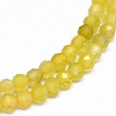 Natural Dyed & Heated Yellow Agate Beads Strands G-O180-05C-1