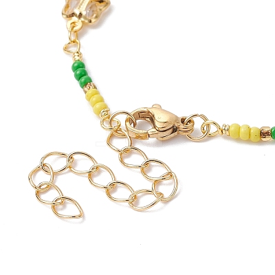 Brass Star & Butterfly Link Chain Bracelet Making AJEW-JB01150-43-1