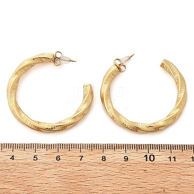304 Stainless Steel Twist C-Shaped Stud Earrings EJEW-V016-09G-02-1