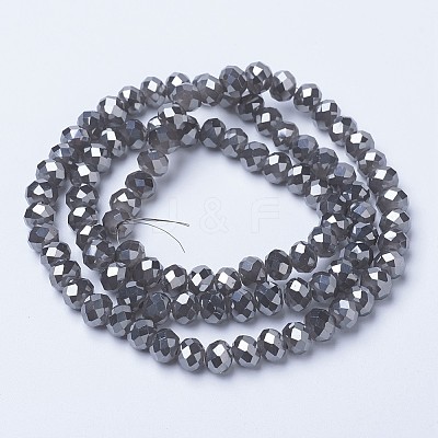 Electroplate Glass Beads Strands EGLA-A034-J8mm-Y01-1