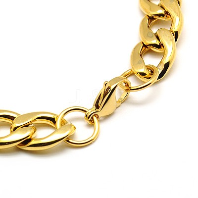 304 Stainless Steel Curb Chain/Twisted Chain Bracelets STAS-A028-B127-1