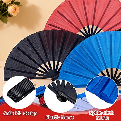 16Pcs 4 Colors Polyester Fan Display Decorations DIY-GA0010-05-1