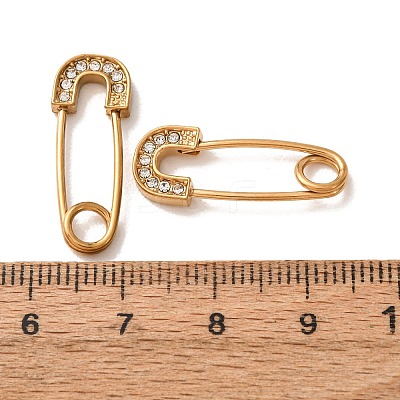 304 Stainless Steel Rhinestone Safety Pin SA-CBAE39F-03G-A-1