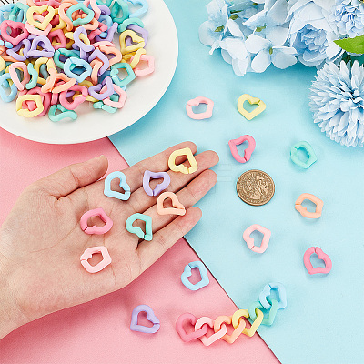 105pcs 7 colors Opaque & Transparent Acrylic Linking Rings OACR-PH0001-99-1
