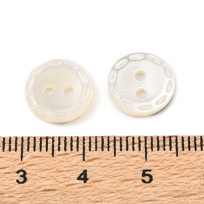 Natural Shell Flat Round Buttons with Carved Rim Recessed Center SH-CBA18B6-02B-03-1