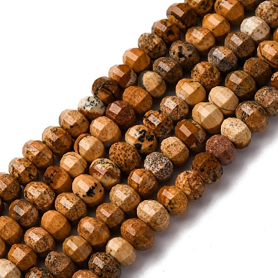 Natural Picture Jasper Beads Strands G-P587-D12-01-1