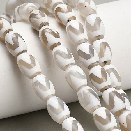 Tibetan Style dZi Beads Strands GG-CBA4812-C06-8X12MM-1
