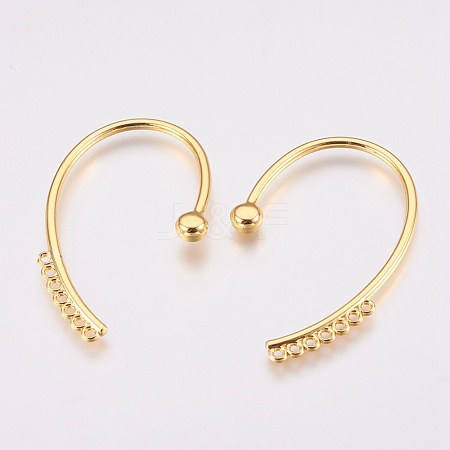Brass Hook Earrings KK-P150-45G-1