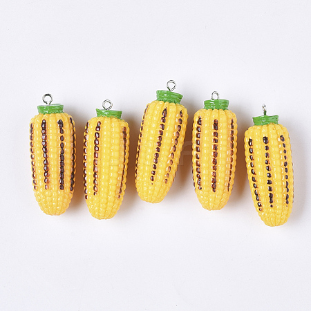 Autumn Theme Resin Pendants RESI-T028-61-1