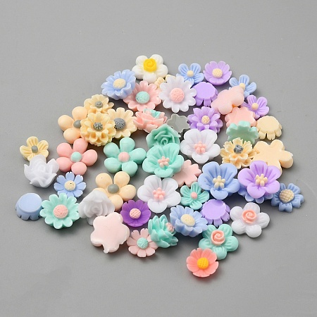 50Pcs Resin Cabochons RESI-TAC0002-80B-1