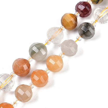 Natural Rutilated Quartz Beads Strands G-G182-B13-05-1