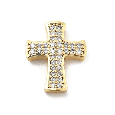 Brass Micro Pave Clear Cubic Zirconia Pendants KK-L228-44C-G-1
