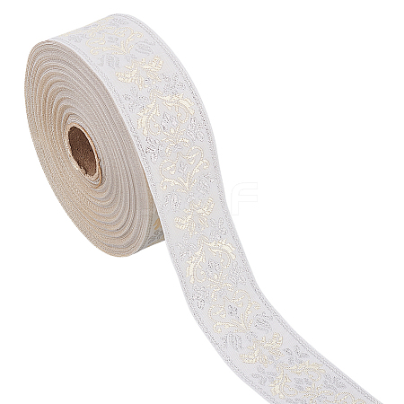 Polyester Jacquard Flower Ribbon for Clothing Accessories OCOR-WH0090-73A-1