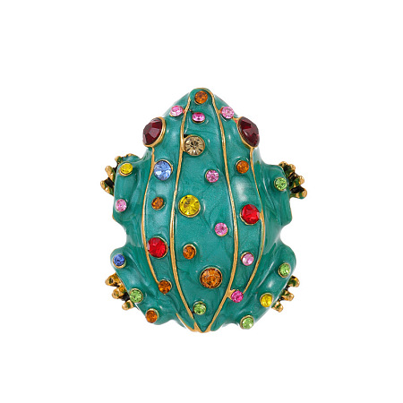 Frog Alloy Enamel Safety Pin Brooch PW-WGF9394-02-1