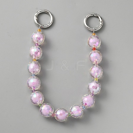 Beads in Beads Style Faceted Acrylic Chain Bag Straps PURS-WH0001-52G-1