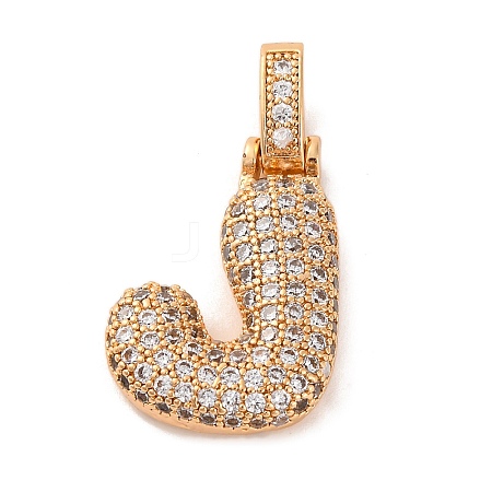 Brass Micro Pave Cubic Zirconia Pendants KK-C076-29J-G01-1