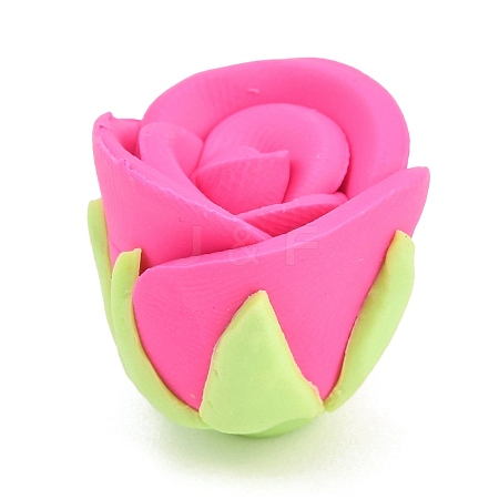 Handmade Polymer Clay Rose Flower Cabochons PY-CBA4D86-02B-1