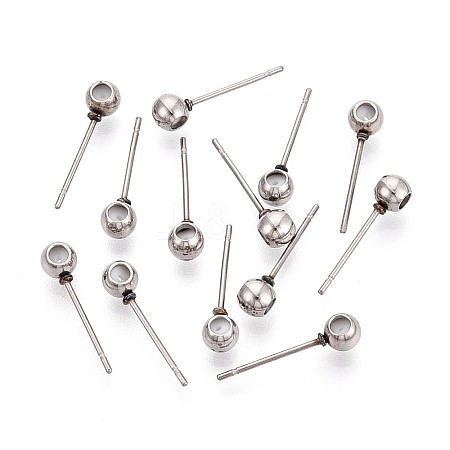 304 Stainless Steel Stud Earring Findings STAS-F329-01A-P-1