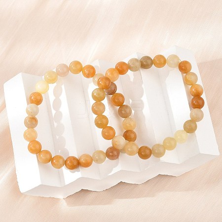 Natural Topaz Jade Beads Stretch Bracelets BJEW-F380-01-B07-1