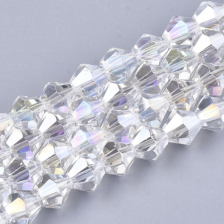 Electroplate Glass Beads Strands LS-EGLA-Q118-8mm-B17-1
