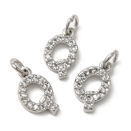 Brass Micro Pave Grade AAA Cubic Zirconia Charms LS-ZIRC-P067-11P-Q-NR-1