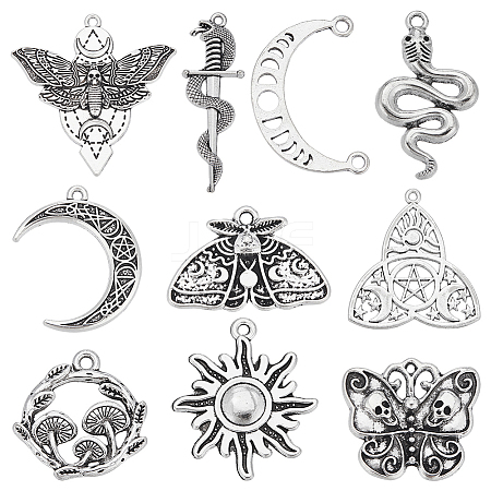 SUNNYCLUE 40PCS 10Style Tibetan Style Alloy Pendants TIBE-SC0007-14-1