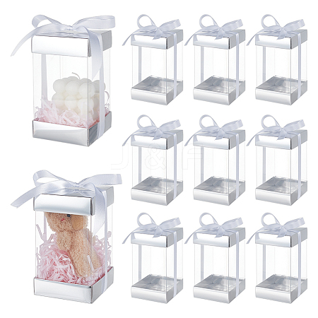 10Pcs Rectangle Clear Plastic Gift Packing Boxes with Paper Top and Bottom CON-WH0099-96A-1