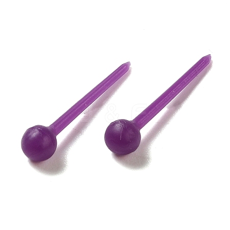 Plastic Tiny Ball Stud Earrings EJEW-N022-01K-1