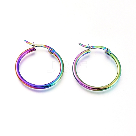 201 Stainless Steel Hoop Earrings X-EJEW-A052-20J-M-1