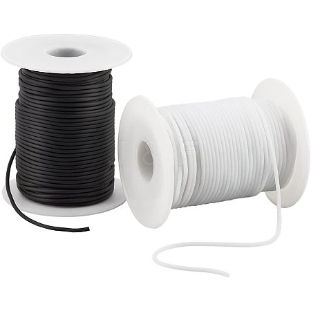  2 Rolls 2 Colors PVC Tubular Solid Synthetic Rubber Cord OCOR-NB0002-56-1