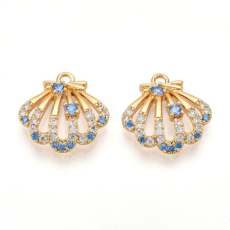 Brass Micro Pave Cubic Zirconia Charms X-KK-N261-102G-1