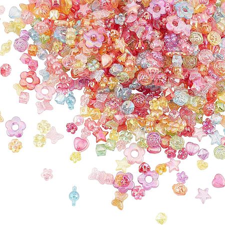 Globleland Transparent Acrylic Charms & Beads TACR-GL0001-01-1