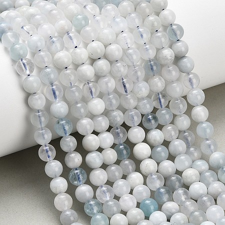 Natural Aquamarine Beads Strands X-G-F826-B01-6mm-1