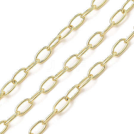 Rack Plating Oval Brass Curb Chains CHC-A010-01G-06-1