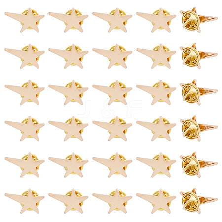 SUPERFINDINGS 30Pcs Star Alloy Brooches AJEW-FH0004-31A-1