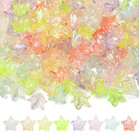 200Pcs 8 Colors Transparent Acrylic Bead Caps TACR-YW0002-21-1