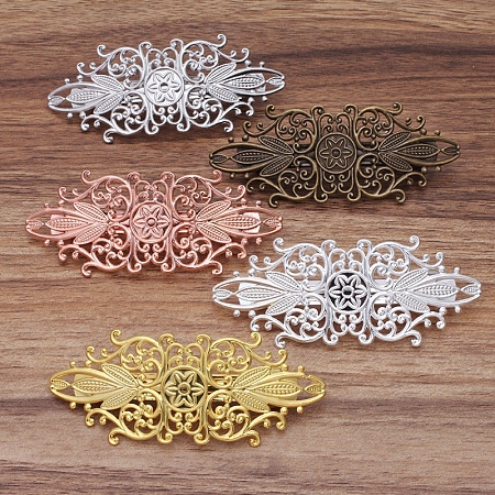 Vintage Hair Accessories Iron Hair Barrette Findings OHAR-PW0001-035P-1