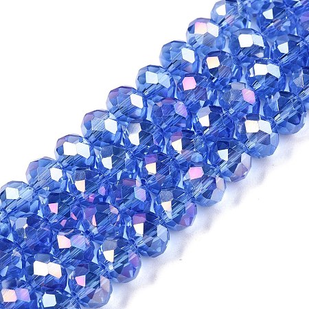 Electroplate Glass Beads Strands EGLA-A044-T8mm-B14-1