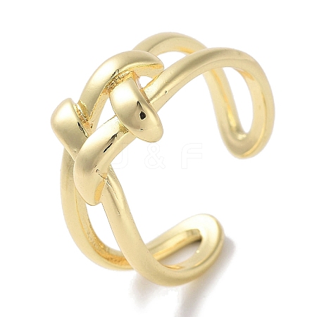 Brass Cuff Rings RJEW-G310-07G-1