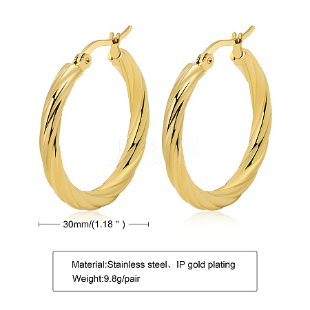 Stainless Steel Hoop Earrings WG89952-01-1