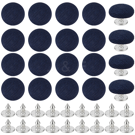 24Pcs Pure Cotton Covered Iron Buttons BUTT-BC0001-19A-1